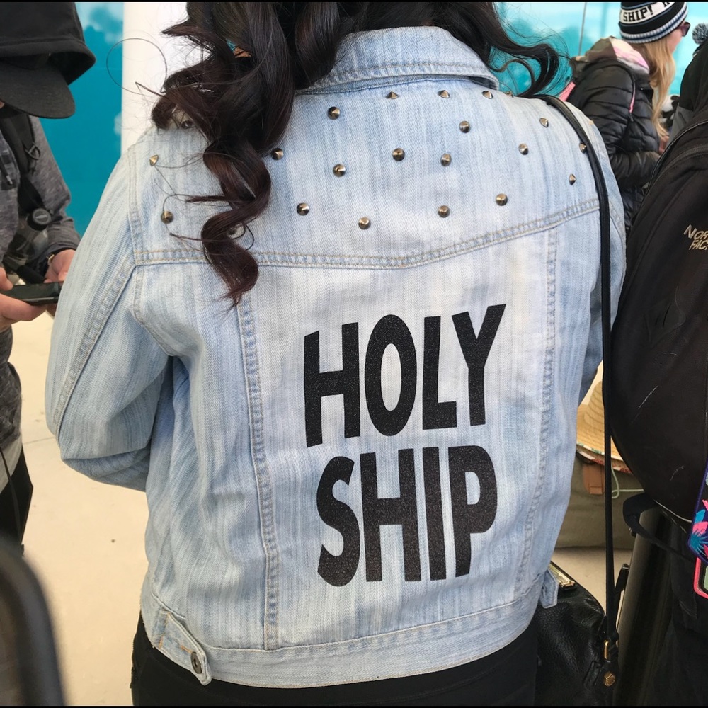 Custom holy ship jean jacket